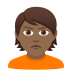 🙎🏾 person pouting: medium-dark skin tone display on JoyPixels